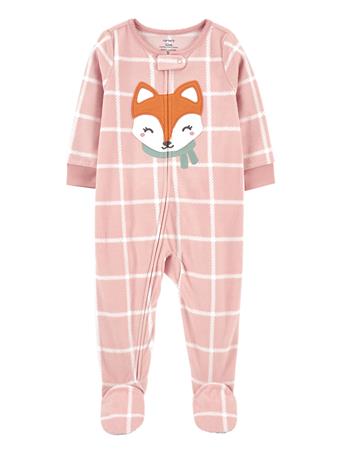 CARTER'S - Baby 1-Piece Fox Fleece Footie Pajamas PINK