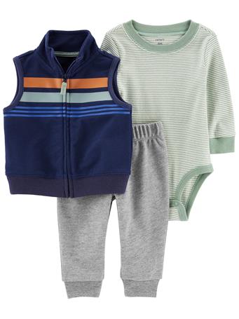 CARTER'S - Baby 3-Piece Little Vest Set NAVY