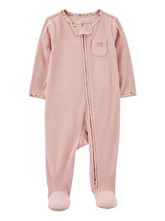 CARTER'S - Baby 2-Way Zip Textured Sleep & Play Pajamas PINK