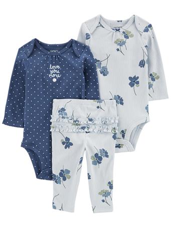 CARTER'S - Baby 3-Piece Floral Little Character Set BLUE