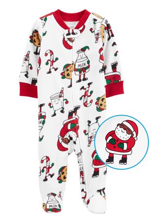 CARTER'S - Baby Christmas Cookies Zip-Up Fleece Sleep & Play Pajamas MULTI