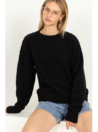 DOUBLE ZERO - Lets Get Away Drop Shoulders Seam-Detail Sweater BLACK