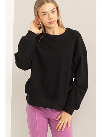 DOUBLE ZERO - Just A Hint Drop Shoulder Sweatshirt BLACK