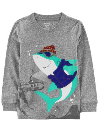 CARTER'S - Baby Shark Snow Yarn Graphic Tee GREY