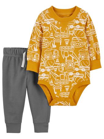 CARTER'S - Baby 2-Piece Construction Bodysuit Pant Set YELLOW