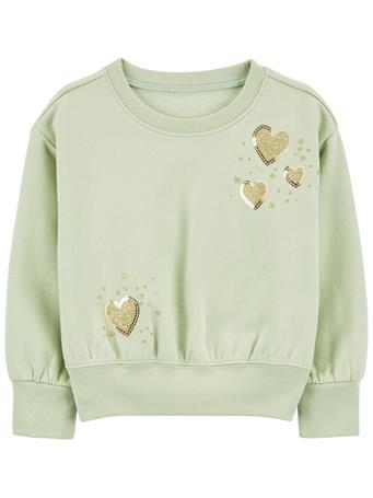 CARTER'S - Baby Heart Pullover Sweatshirt GREEN