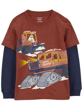 CARTER'S - Toddler Snow Plow Layered-Look Tee RED