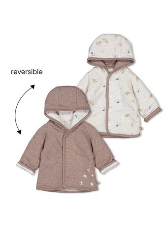 FEETJE - UNIVERSE Super-Soft Reversible Jacket with Hood BROWN
