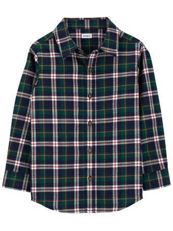CARTER'S - Kid Plaid Twill Button-Front Shirt NAVY