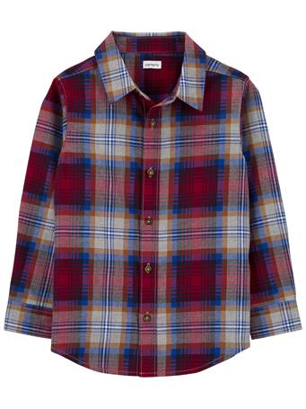 CARTER'S - Kid Plaid Twill Button-Front Shirt RED