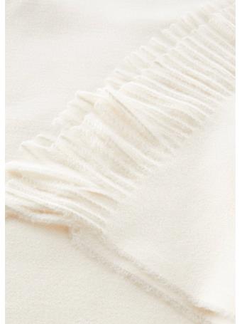 MANGO - Fringed Edge Scarf NATURAL WHITE