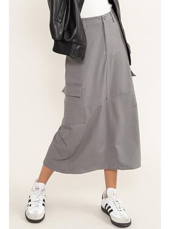 DOUBLE ZERO - Bossy Attitudes Cargo Midi Skirt GREY