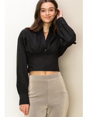 HYFVE - Forever The One Long Sleeve Cropped Shirt BLACK