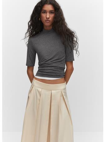 MANGO - High Collar T-Shirt MEDIUM GREY
