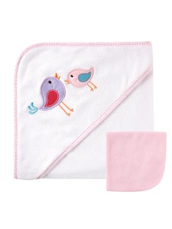 BABYVISION - Luvable Friends Hooded Towel And Washcloth PINK