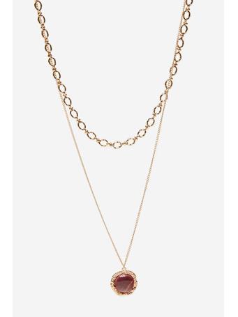 CORTEFIEL - Double Chain Necklace PINK