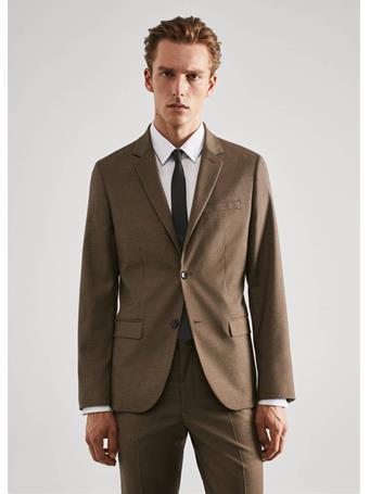 MANGO - Super Slim-fit Suit Blazer In Stretch Fabric BROWN