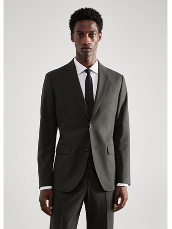 MANGO - Stretch Fabric Slim-fit Printed Suit Blazer GREEN