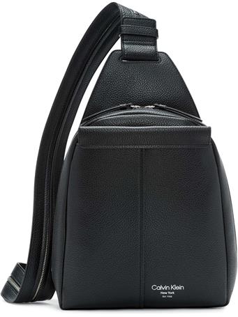 CALVIN KLEIN - Women's Myra Convertible Sling Backpack  BLACK/SILVER