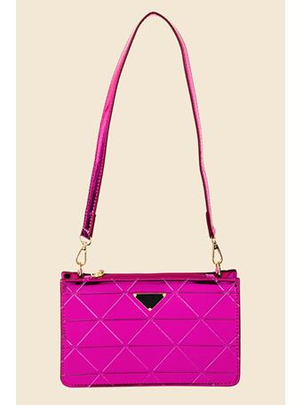 ANARCHY STREET - Rectangle Triangle Pattern Fashion Bag FUSCHIA