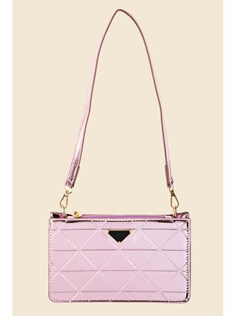 ANARCHY STREET - Rectangle Triangle Pattern Fashion Bag PINK