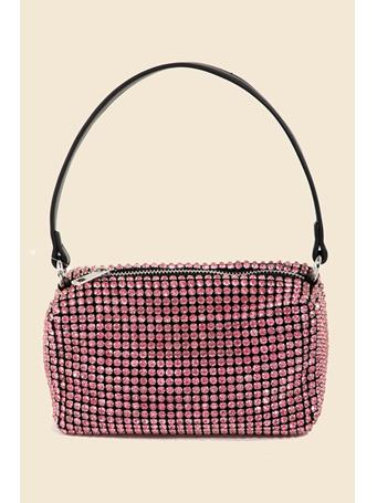 ANARCHY STREET - Rectangle Rhinestone Studded Handbag PINK
