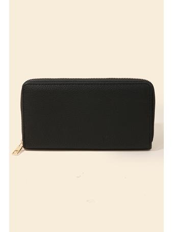 ANARCHY STREET - Soft Faux Leather Rectangle Wallet BLACK