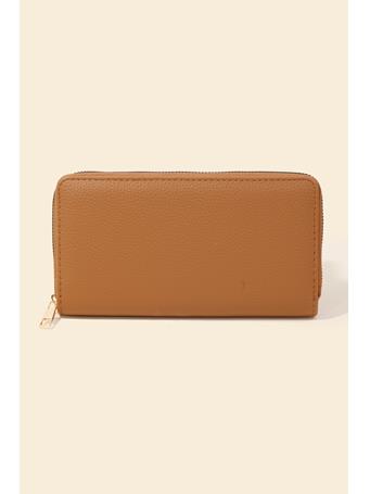 ANARCHY STREET - Soft Faux Leather Rectangle Wallet COGNAC