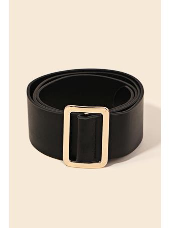 ANARCHY STREET - Sleek Faux Leather Thin Buckle Belt BLACK