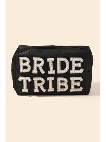 ANARCHY STREET - Bride Tribe Pearly Cosmetic Bag BLACK