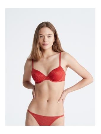 CALVIN KLEIN - Sheer Marquisette Lace Lightly Lined Demi Bra JAZZBERRY