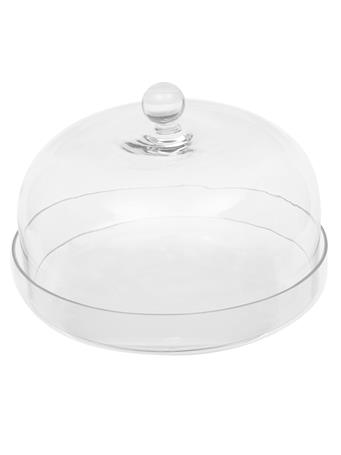  HOME BASICS - Glass Cake Plate with Cover CLAR