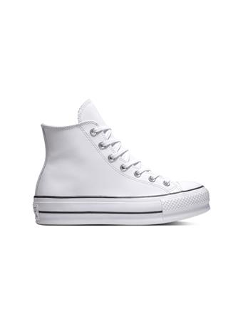 CONVERSE - CHUCK TAYLOR ALL STAR PLATFORM LEATHER HIGH-TOP WHITE/BLACK/WHITE