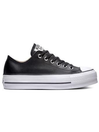 CONVERSE - CHUCK TAYLOR ALL STAR LIFT CLEAN LEATHER LOW TOP BLACK/BLACK/WHITE