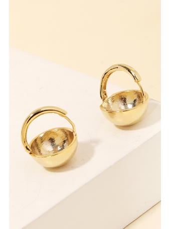 ANARCHY STREET - Round Ball Dome Drop Earrings GOLD