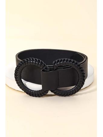 ANARCHY STREET - Faux Leather Double Ring Belt BLACK
