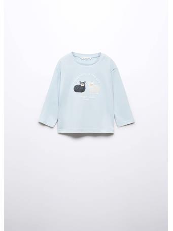 MANGO - Long-sleeved T-shirt With Sequins LT BLUE