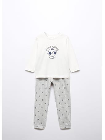 MANGO - Printed Long Pyjamas GREY