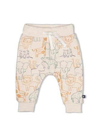 FEETJE - ANIMALS Allover Print Brushed French Terry Pull-On Pant IVORY