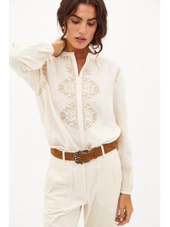 HOSS INTROPIA - Embroidered Cotton Blouse IVORY