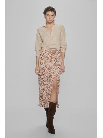 PEDRO DEL HIERRO - Printed Gathered Skirt WINE