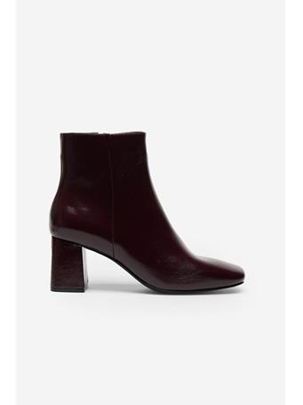 CORTEFIEL - Patent Heeled Ankle Boot MAROON