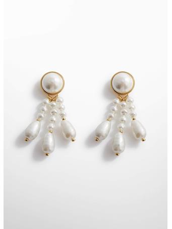 MANGO - Pearl Triple Pendant Earrings GOLD