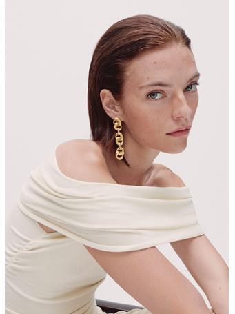 MANGO - Long Earrings With Intertwined Hoops GOLD