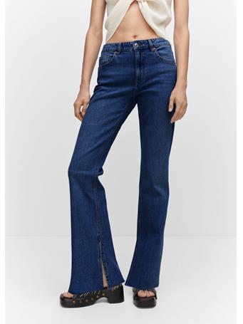 MANGO - Medium-rise Straight Jeans With Slits NAVY