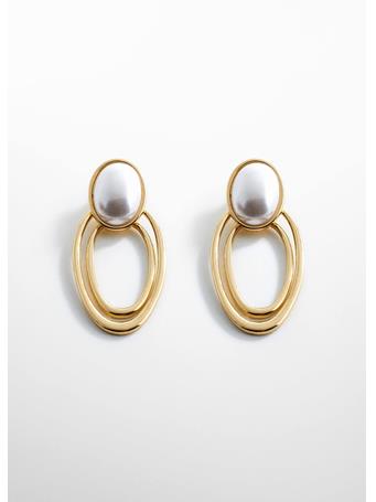 MANGO - Mother-of-pearl Oval Earrings GOLD