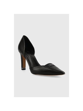 DKNY - Leather Pointed Toe Black Heels BLACK/WHITE