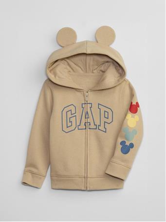 GAP - Disney Mickey Mouse Logo Zip Hoodie NEW SAND