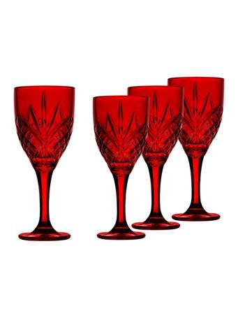 GODINGER GROUP - Dublin Crystal Red Goblet, Set of 4 RED