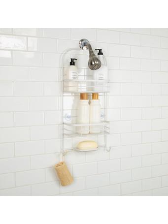 BATH BLESSINGS - Bath Bliss Ellipse Collection Deluxe Shower Caddy WHITE